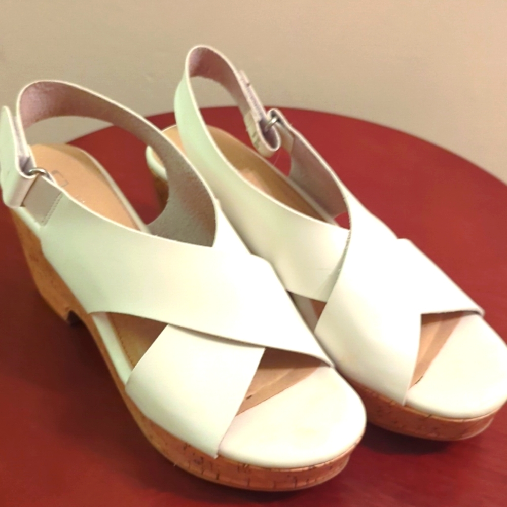 Slightly worn wedges with back strap